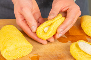 Frischkäse in Kartoffelmasse