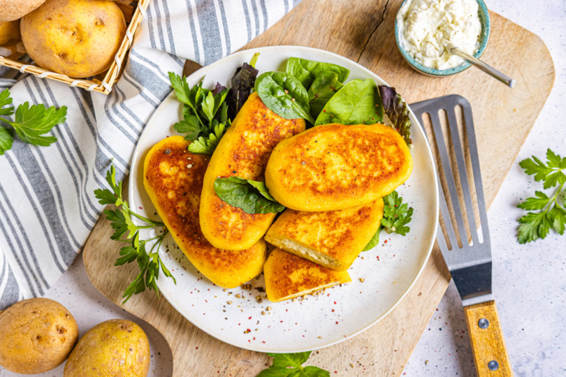Kartoffeltaschen mit Frischkäse frisch zubereitet