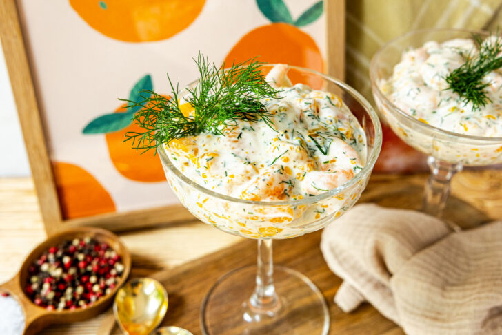 fruchtiger Krabbencocktail mit Mandarinen