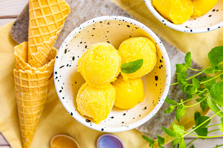 Mango Sorbet frisch zubereitet