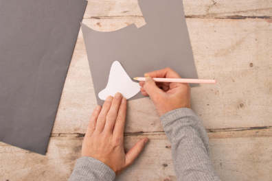 Seppelhut Vorlage auf Tonpapier übertragen