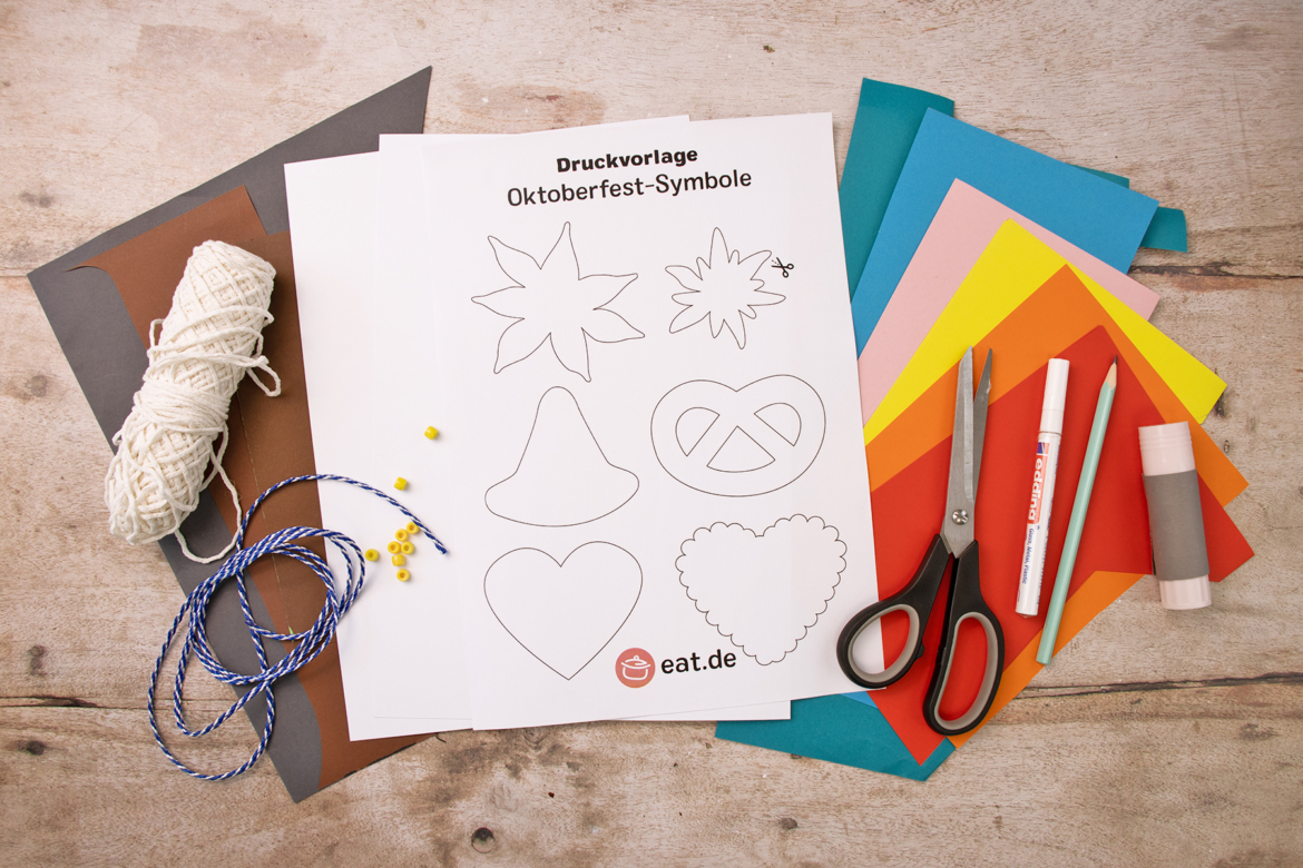Oktoberfest Girlande selber machen-Materialien