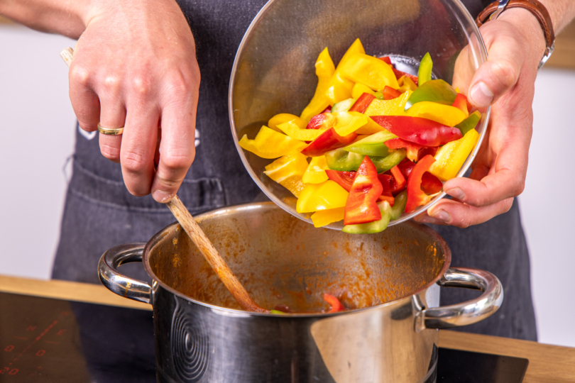 Paprika dazugeben