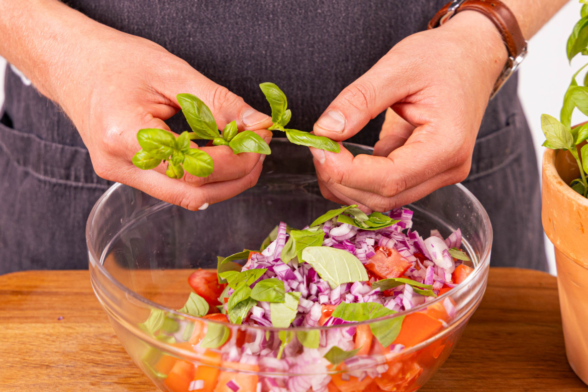 Tomatensalat mit Zwiebel: schnell & einfach Tomatensalat mit Zwiebel: schnell & einfach