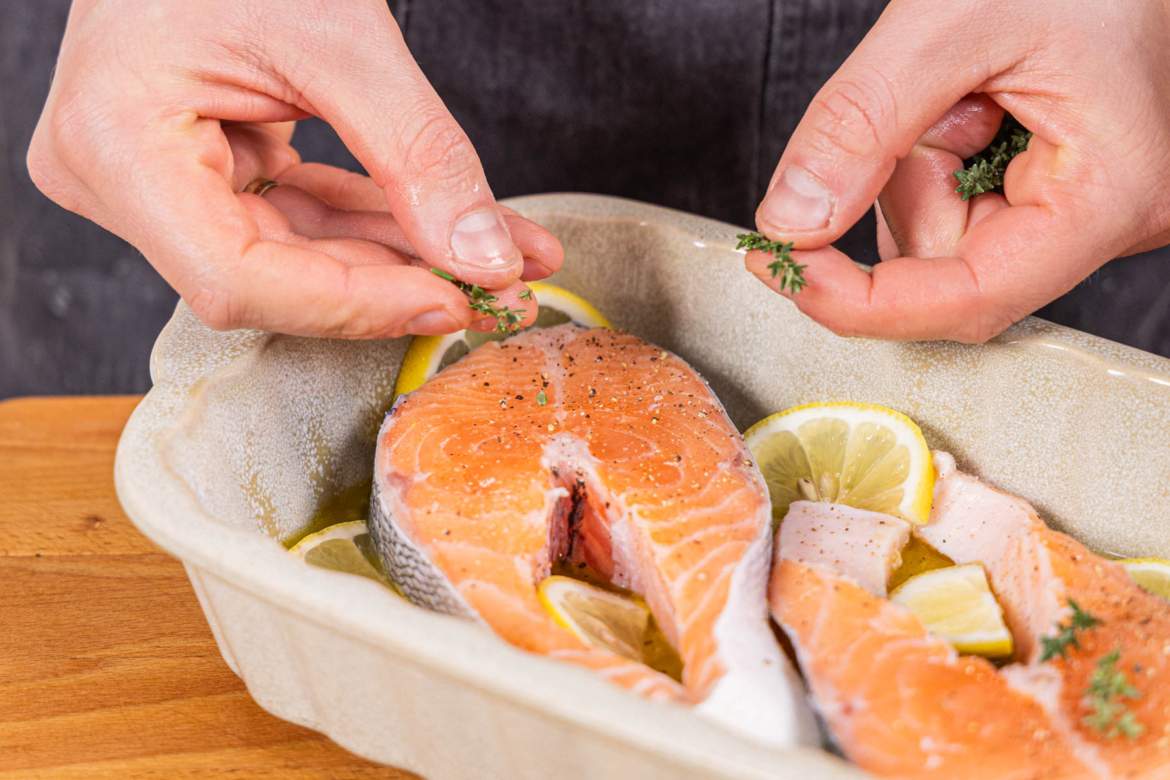 Zitronen-Lachssteak aus dem Ofen