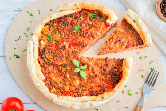 Hacktorte mit Blätterteig topdown