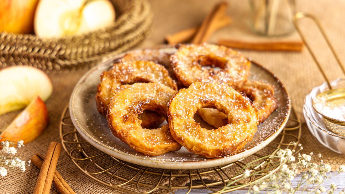 Gebackene Apfelringe aus der Heißluftfritteuse