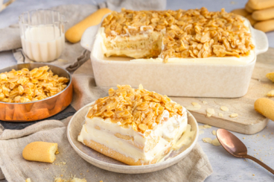 Bienenstich Tiramisu mit Mandel-Topping