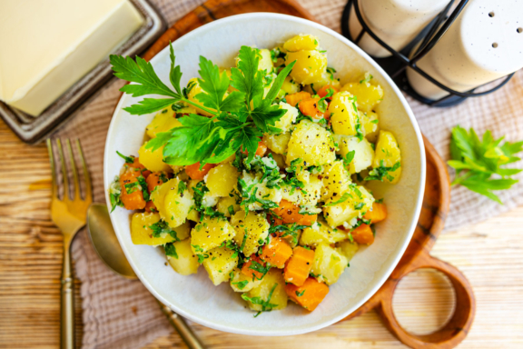 Bouillonkartoffeln top down