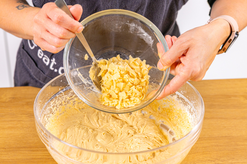 Marzipanflocken dazugeben