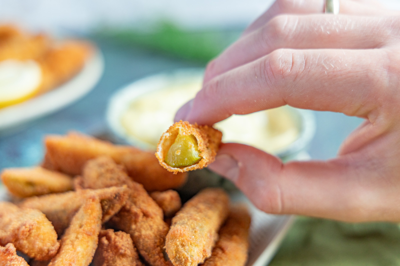 Gewürzgurken Pommes von innen