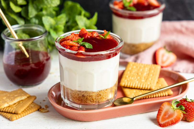 Käsekuchen im Glas ohne Backen