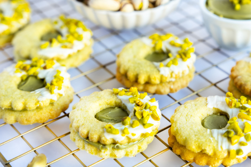 Pistazien-Plätzchen mit Pistaziencreme