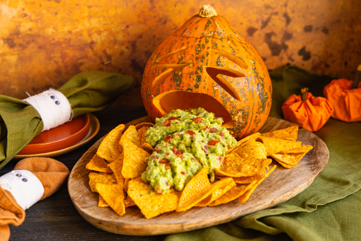 Puking Pumpkin Nachos für Halloween