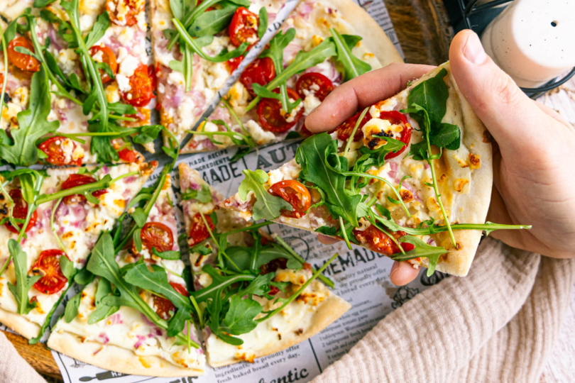Vegetarischer Flammkuchen