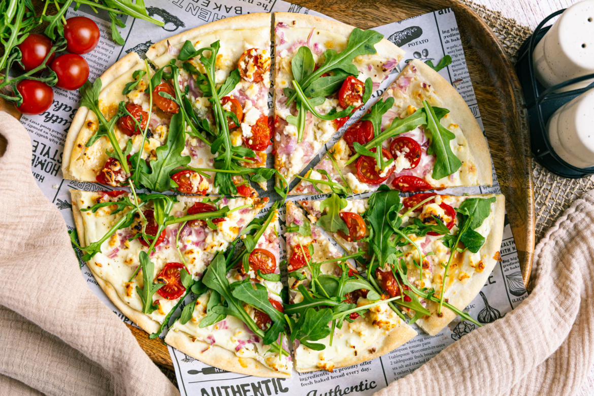 Vegetarischer Flammkuchen