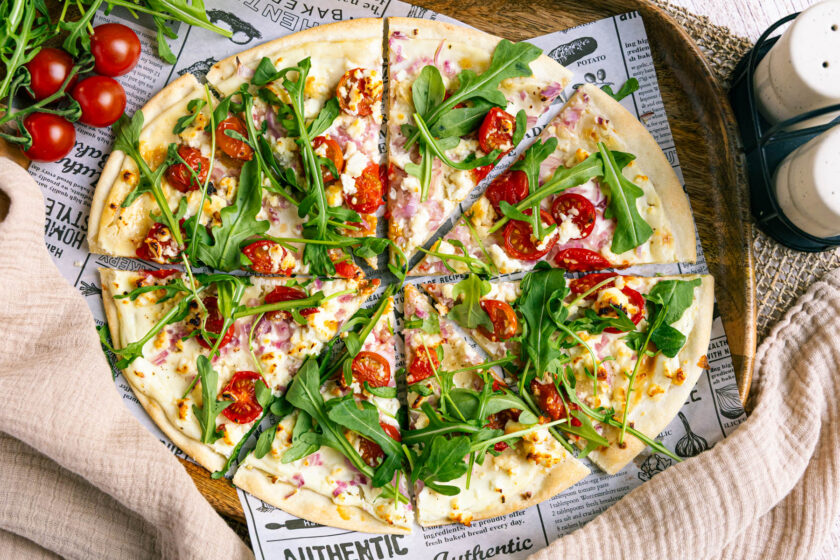 Vegetarischer Flammkuchen