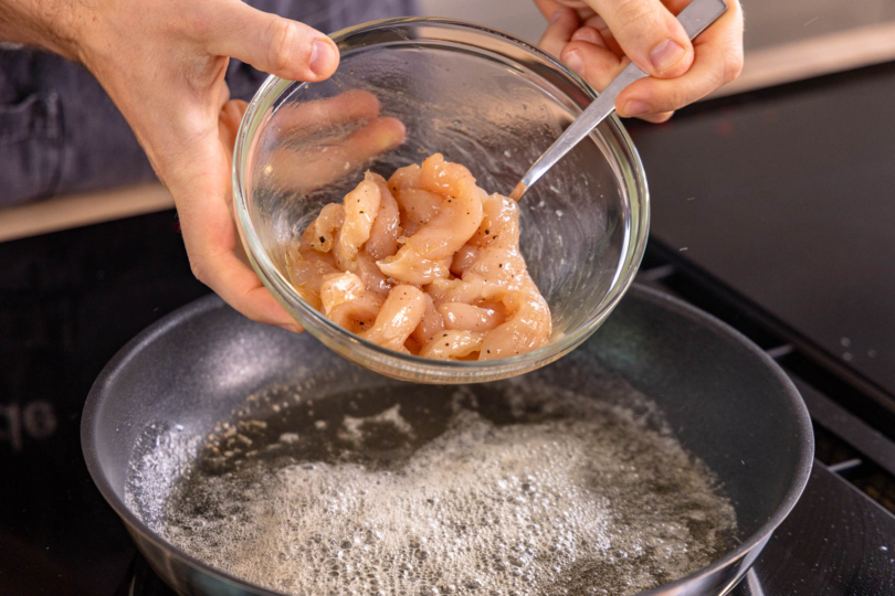 Hähnchen anbraten