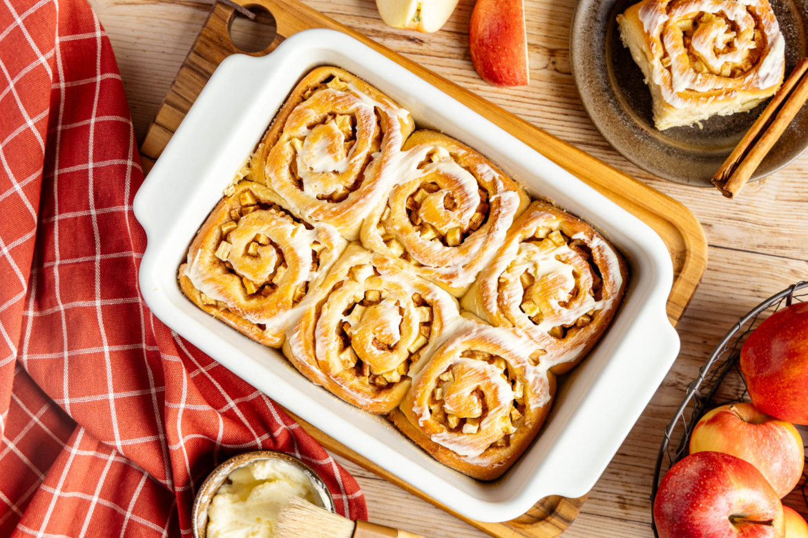 Apfel-Zimtschnecken top-down