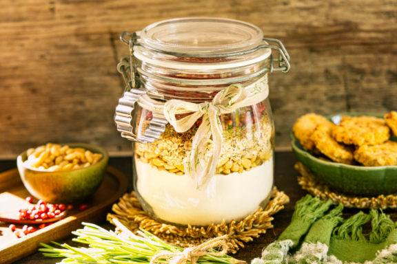 Herzhafte Cracker-Backmischung im Glas