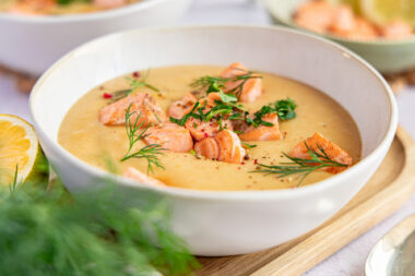 Kartoffelsuppe mit Lachs