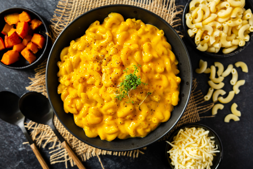 Kürbis Mac’n’Cheese top down