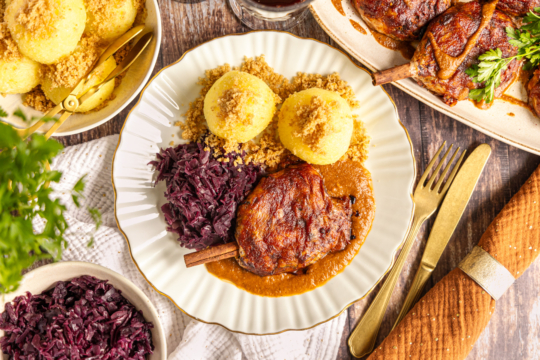 Vegane Ente mit knuspriger Haut