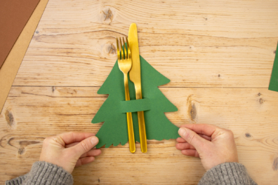 Bestecktasche für Weihnachten basteln