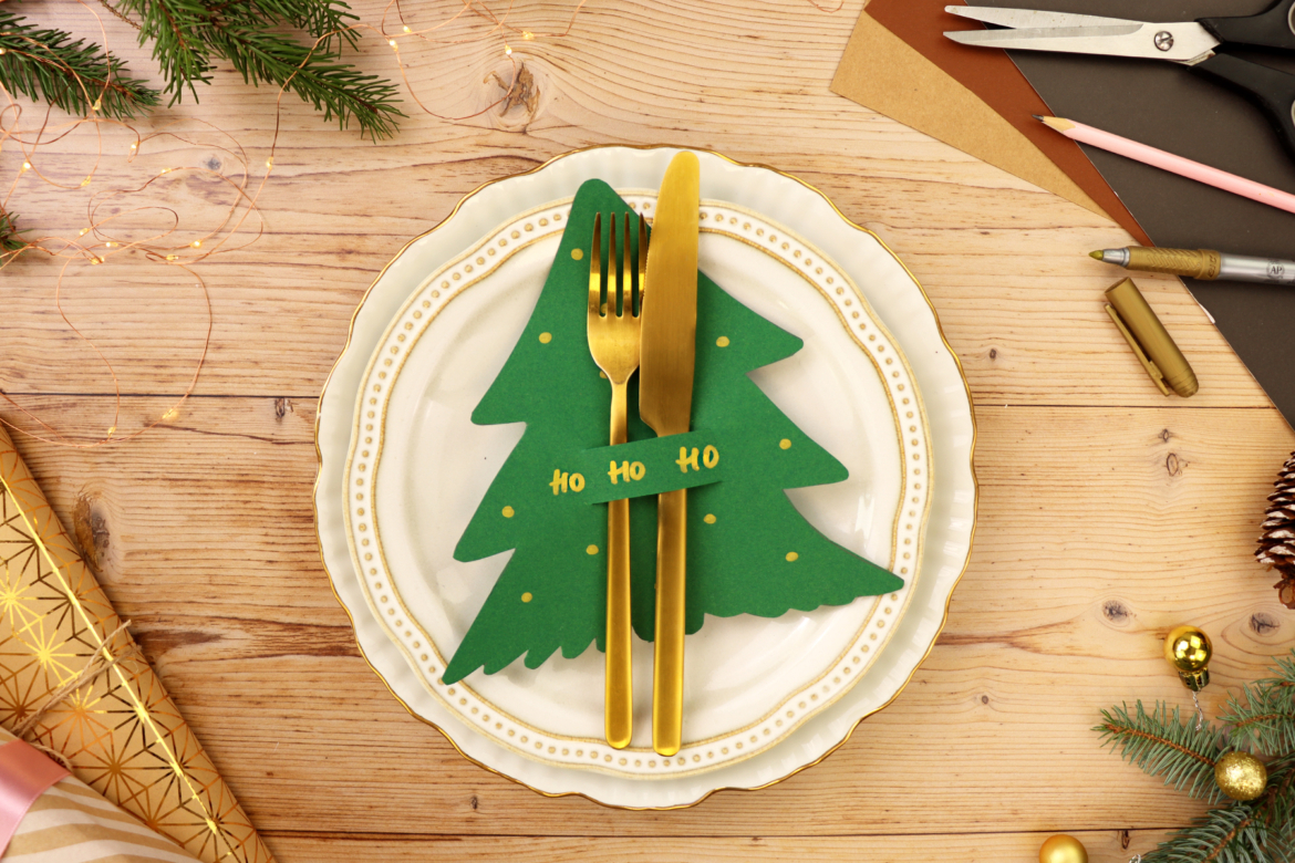 Bestecktasche für Weihnachten basteln