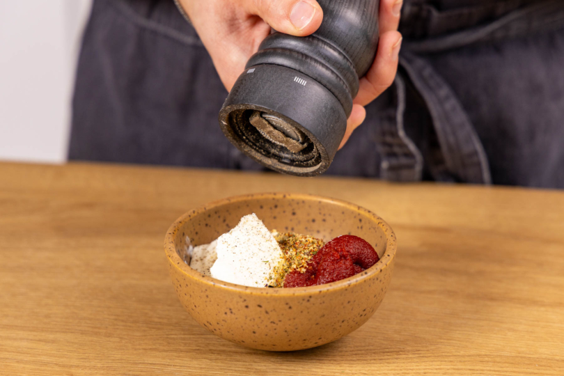 Zutaten für Frischkäsecreme würzen