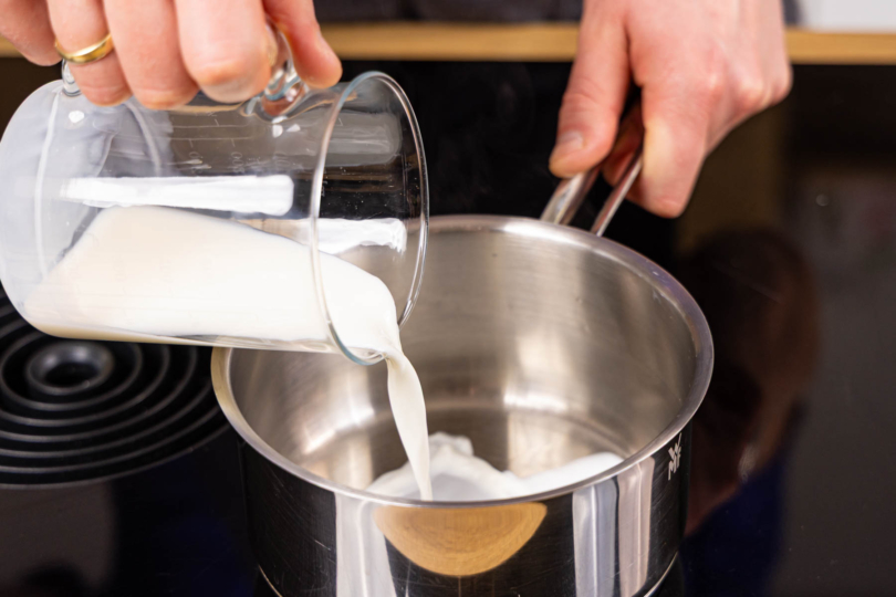 Milch erwärmen, nicht kochen