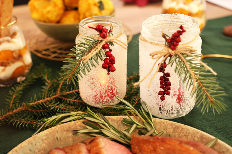 Frostige Windlichter basteln