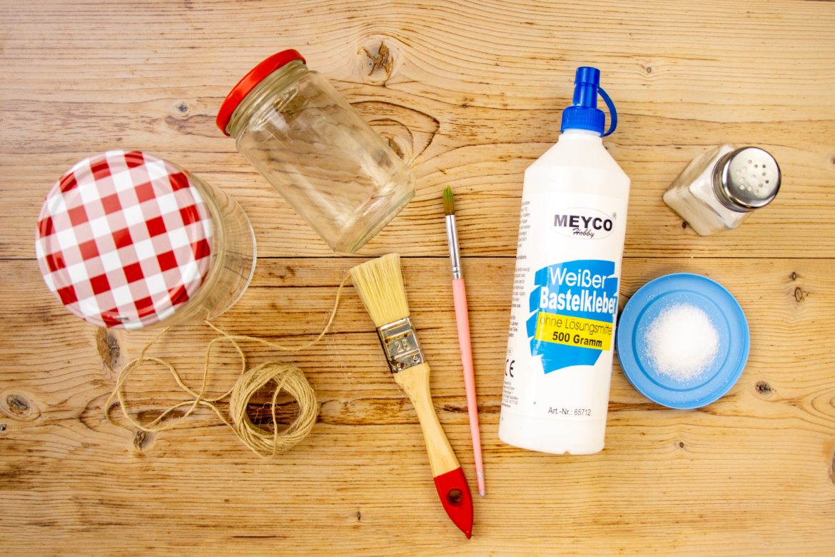 Frostige Windlichter basteln - Material zum Basteln