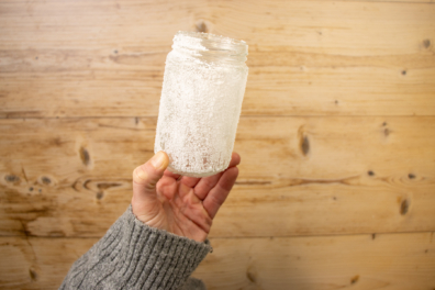 Frostiges Windlicht basteln