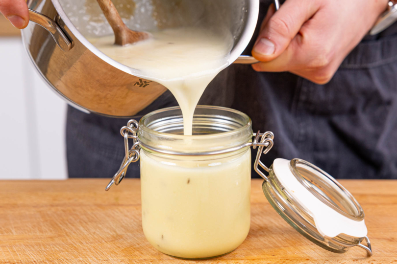 Schieböcker Käse abfüllen und durchziehen lassen