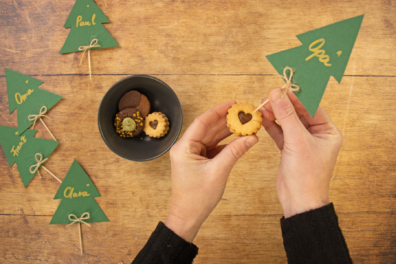 Namenskarten mit Plätzchen