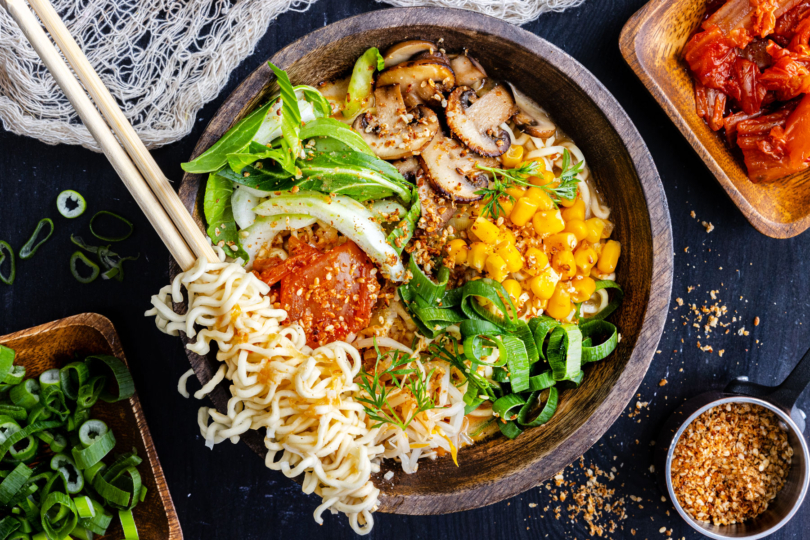 vegetarische Ramen topdown