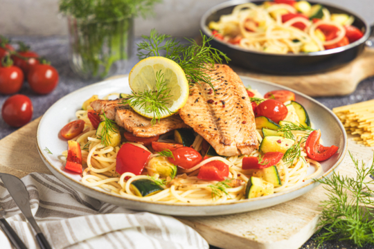 Gebratenes Wildlachsfilet