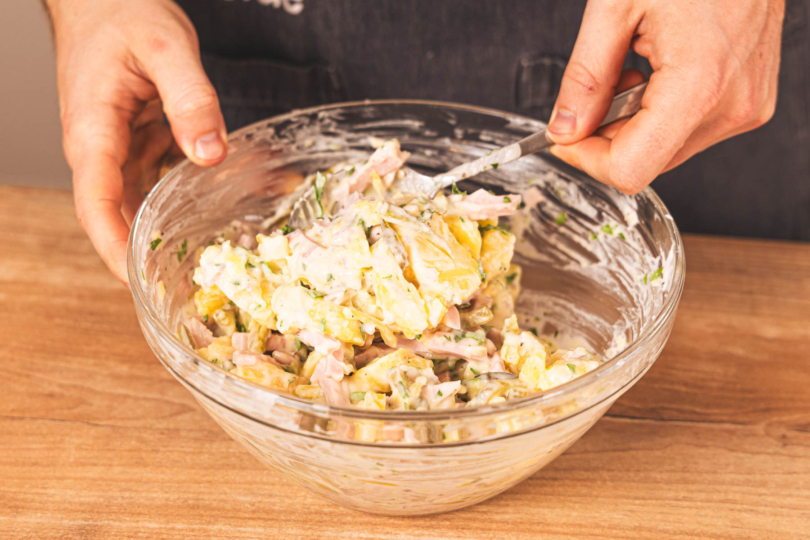 Kartoffeln vermengen