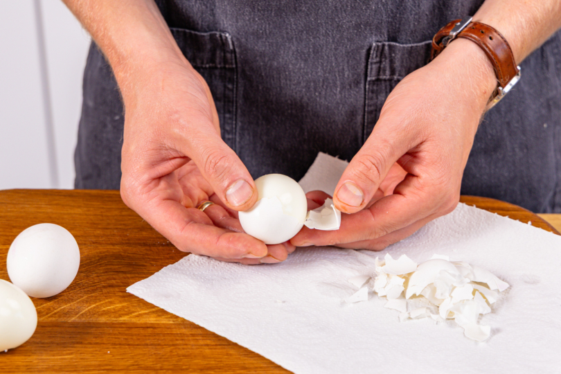 hartgekochte Eier schälen