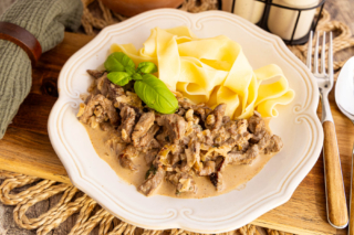 Ochsenfetzen in Sahnesauce