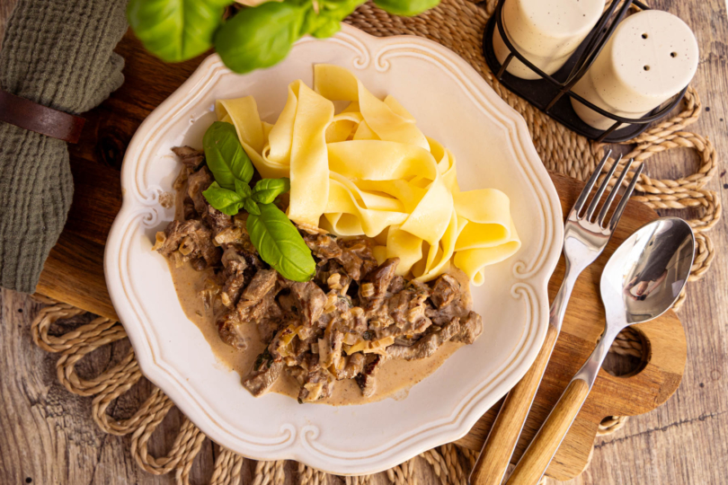 Ochsenfetzen in Sahnesauce