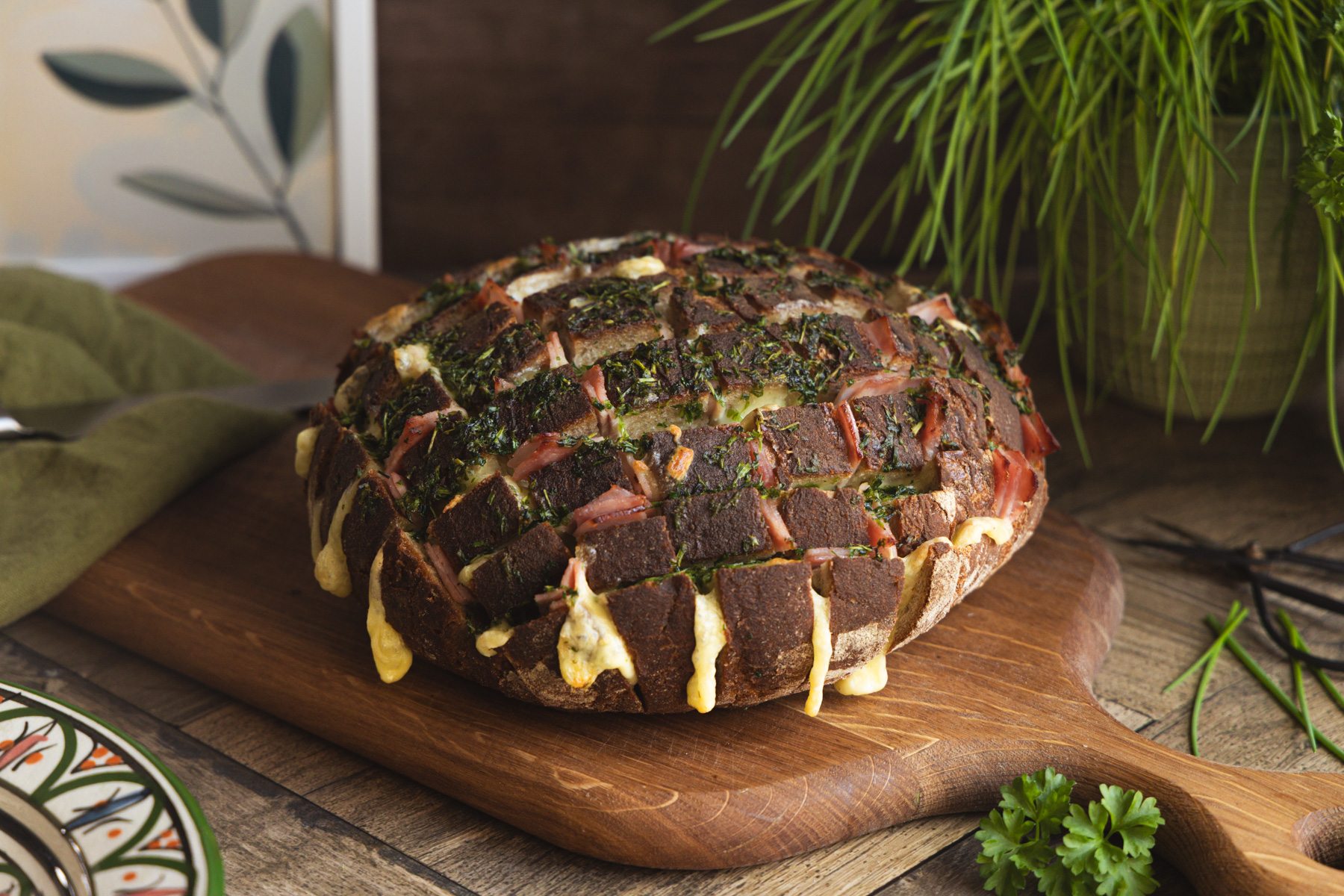 Partybrot mit Schinken & Käse