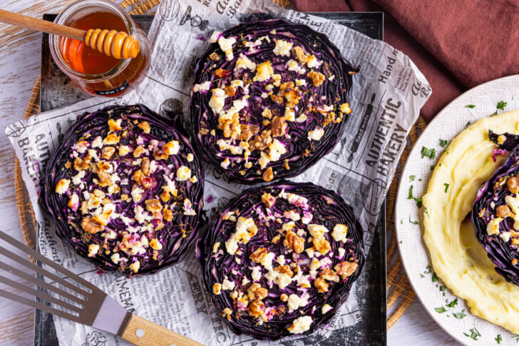 Rotkohl Steaks aus dem Backofen