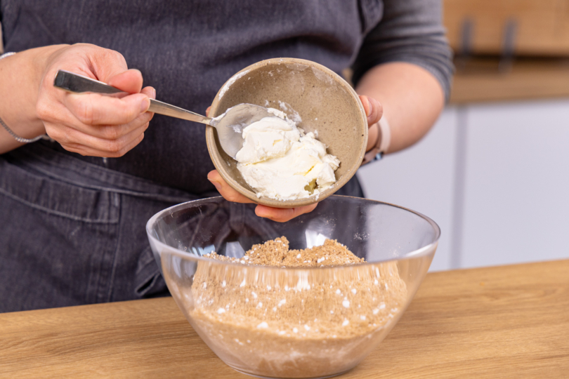 Frischkäse dazugeben