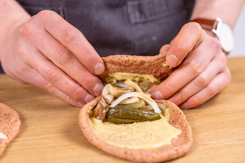 Rouladen füllen und rollen