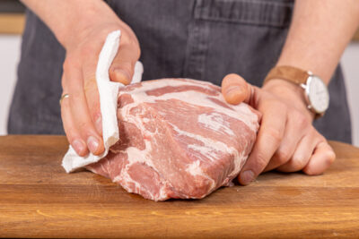 Fleisch abtupfen