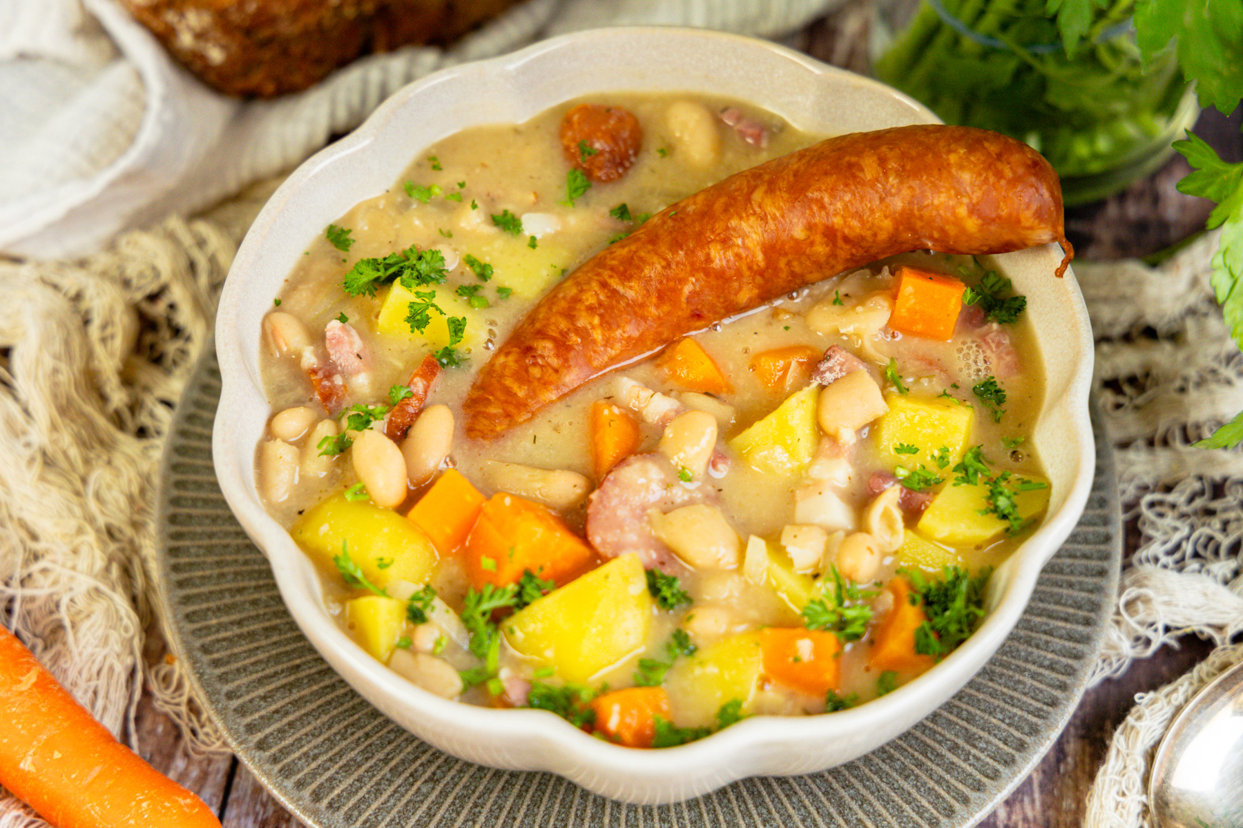 Dicke Bohnen Eintopf mit Mettenden: bestes Rezept wie bei Oma