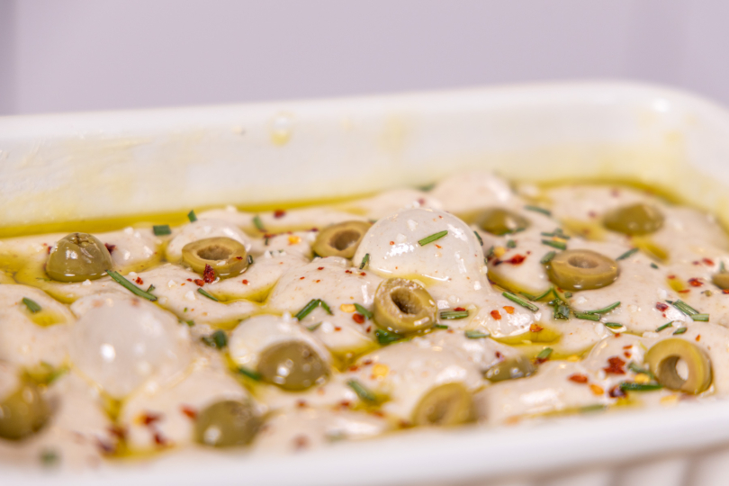 Focaccia Teig mit Toppings