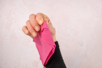 Kleine Ecke nach hinten falten